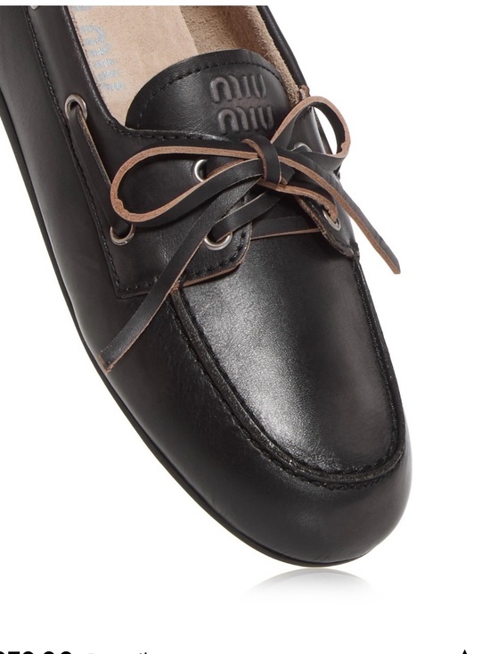 Shoes - Miu Miu Unlined Bleached Leather Boat Shoes NWOT